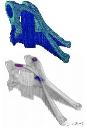 ▲在线监测数据与3D打印支架CT扫描数据对比图。CT有助于将监测数据与实际零件质量参数相关联。图片来源：?Fraunhofer IAPT 研究所/YXLON